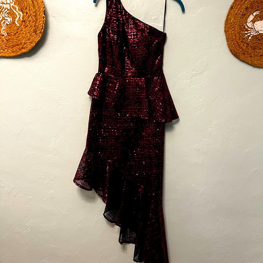 ONE33 Social Pink and Black Sequin Plaid Dress